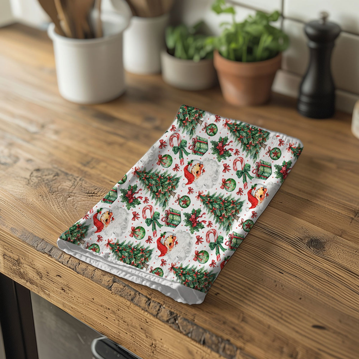 Christmas trees kitchen towel vintage
Holiday presents kitchen towel
Christmas ornaments kitchen decor
Festive Christmas kitchen towel