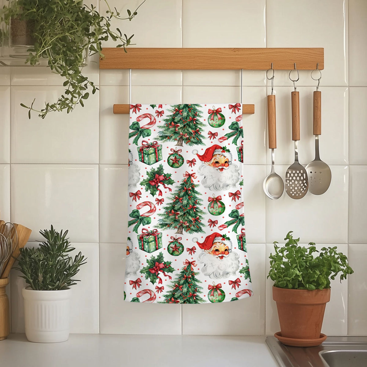 Traditional holiday kitchen styling towel
Classic Christmas kitchen essentials
Traditional Christmas kitchen decoration
Heritage holiday kitchen towel decor