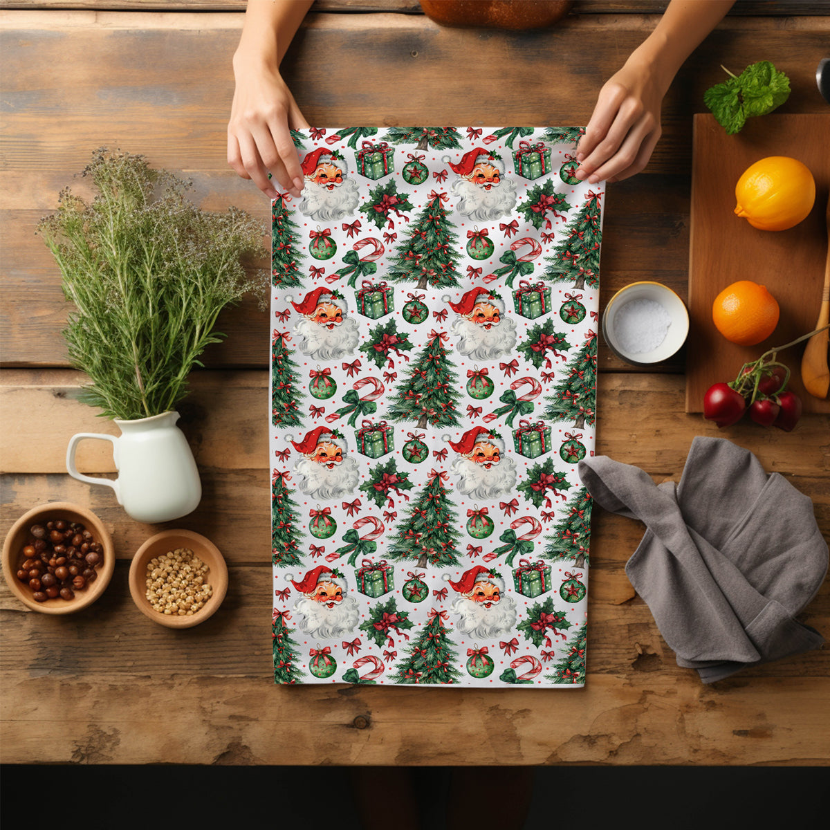 Traditional Christmas kitchen linens
Cute Christmas kitchen decor towel
Adorable Christmas kitchen towel gifts
Christmas symbols kitchen accessories
Vintage Santa Christmas kitchen gift