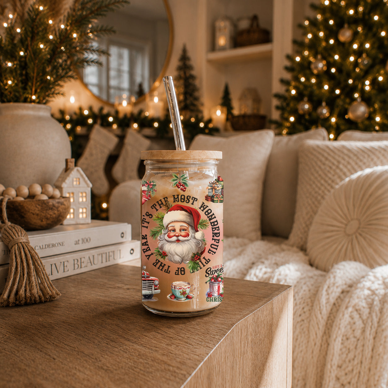 Vintage Santa Claus Kitchen Decorations
Christmas glass cup with straw
christmas glass cup with lid
Christmas tree glass cup with straw