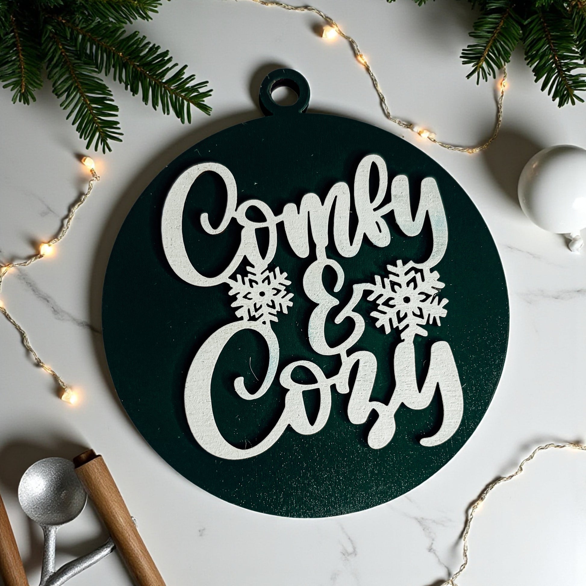 Hunter Green Christmas Decorations with string to hang.
Hanging Christmas Decor for car.
Christmas Car Decorations Handmade USA