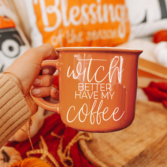 Halloween Coffee Mug Witch Theme Orange Ceramic
Sassy Witch Coffee Cup Halloween Collection
Funny Halloween Mug Witch Coffee Design